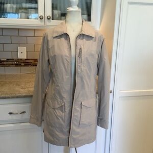 Columbia Tan Khaki Zip Long Jacket Size Medium
